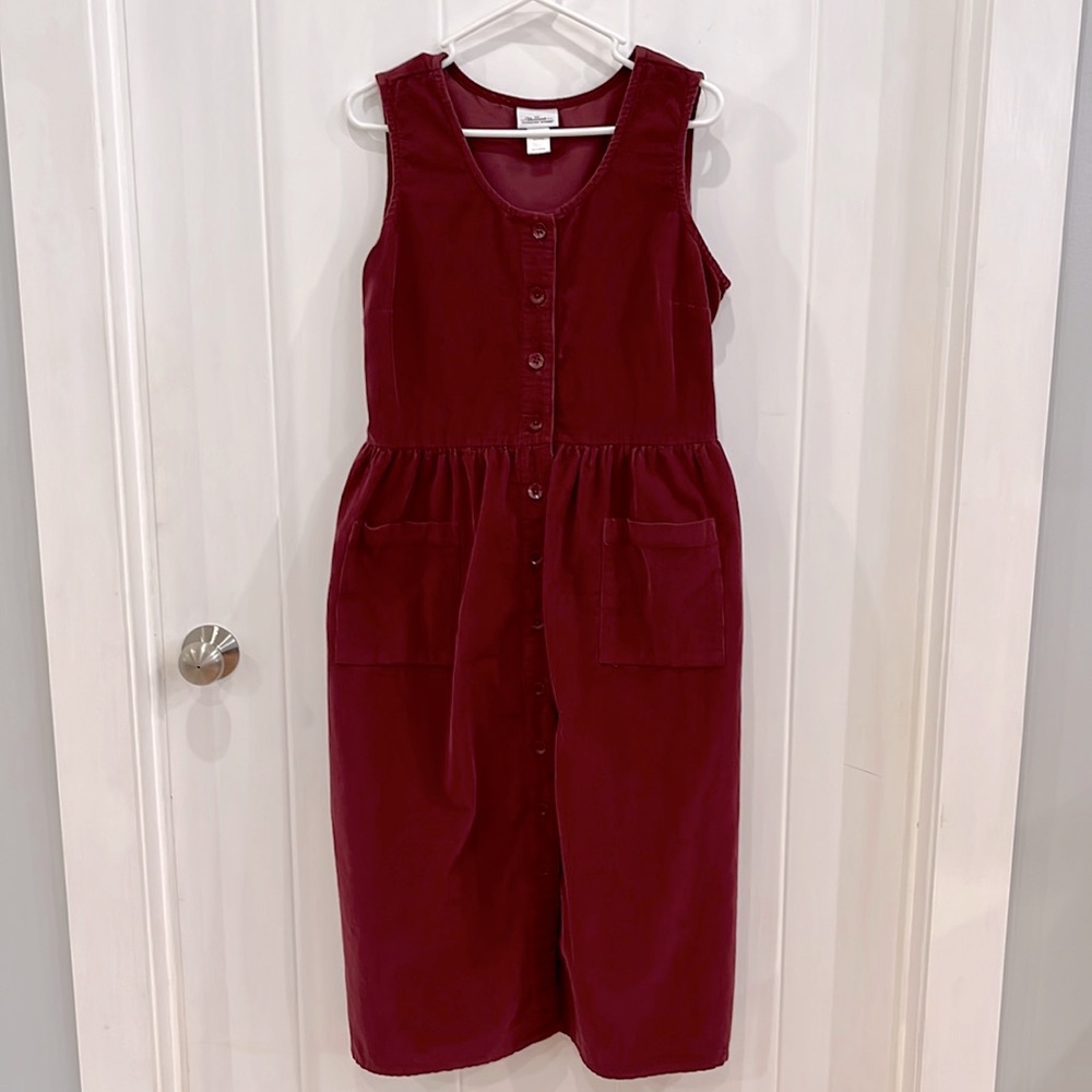 The Vermont Country Store Burgundy Corduroy Dress Size Large